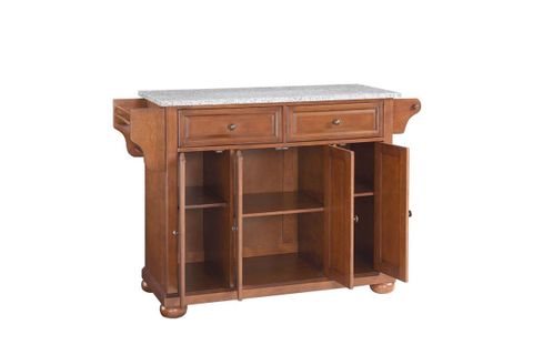 Alexandria Solid Granite Top Kitchen Island In Classic Cherry with regard to Why Your Kitchen Island Isn't Working (It's Probably the Granite Top)