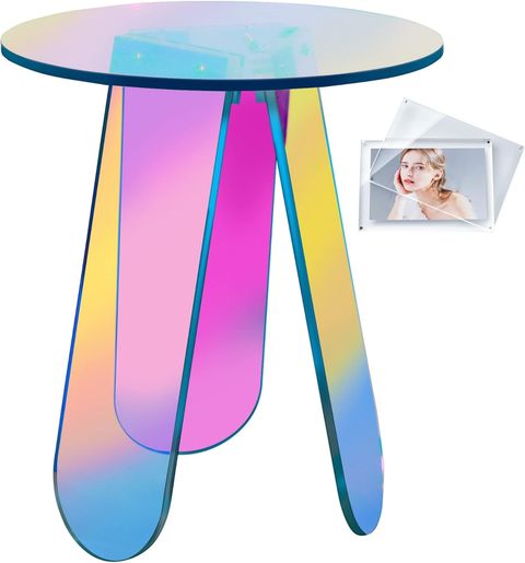 Amazon.com: Acrylic End Table Acrylic Coffee Table Rainbow Side Table ... intended for Modern Living Room Solutions with Clear Acrylic Accent Furniture