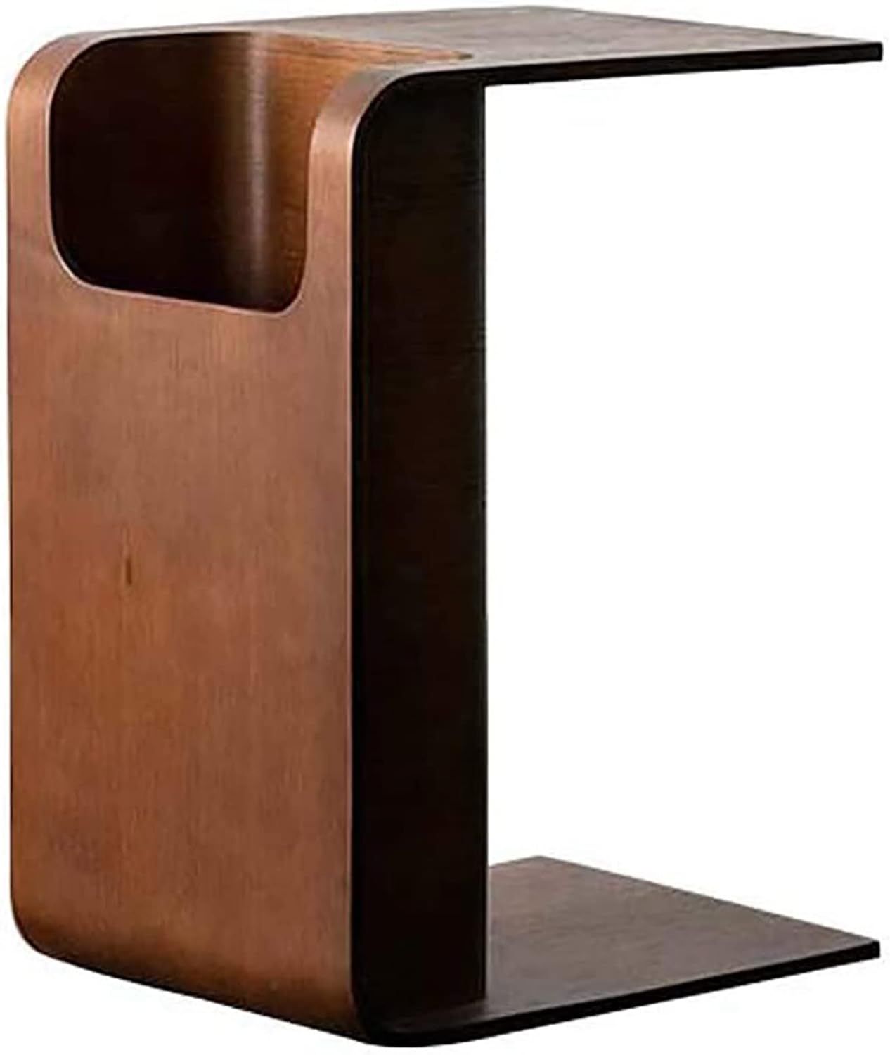 Amazon.com: Qqxx Wood C-Shaped End Table,Rustic Side Table For Sofa ... regarding Maximizing Space Efficiency with Curved Furniture Solutions