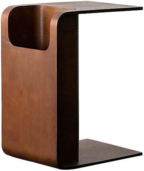 Amazon.com: Qqxx Wood C-Shaped End Table,Rustic Side Table For Sofa ... regarding Maximizing Space Efficiency with Curved Furniture Solutions