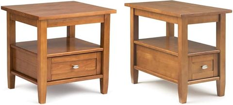 Amazon.com: Simplihome Warm Shaker Solid Wood 20 Inch & Warm Shaker ... with regard to Solid Wood 14" Wide Rectangle Narrow Side Table In Light Golden Brown