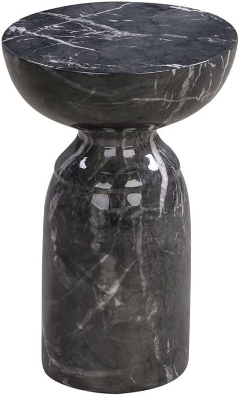 Amazon.com: Tov Furniture Coral Modern Round Side Table, 15", Blue ... within Circularity Modern Luxury Marble And Iron 15" Round Pedestal Chairside End Table