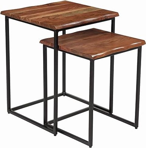 Amazon.com: Walker Edison Modern Hexagon Nesting Side End Table Set ... regarding Building lasting connections through quality wooden furnishings