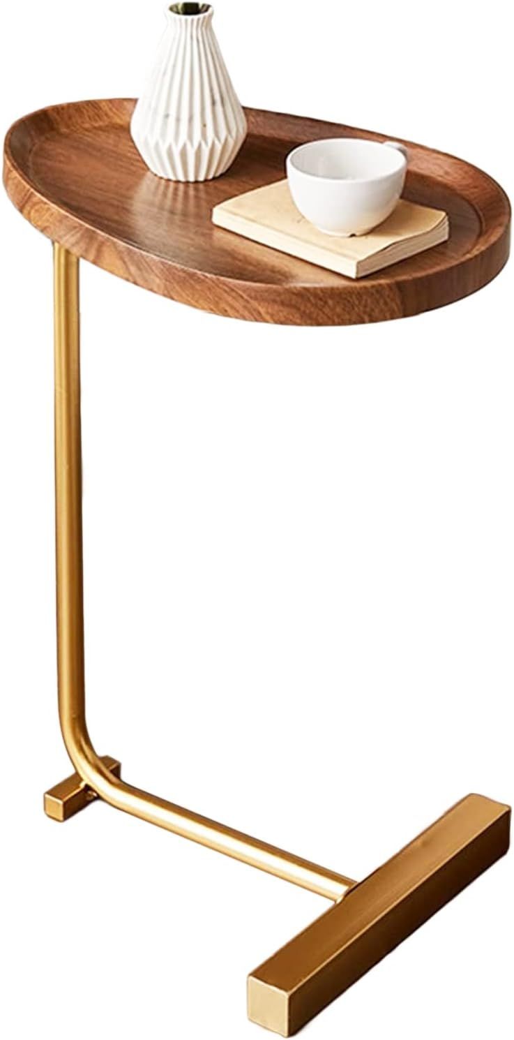 Amazon.com: Zhanyun C-Shaped Sofa Side Table End Table With Wood Mdf ... pertaining to Pow Furniture Costner C-Shaped Wood Top Sofa Side Table, Black