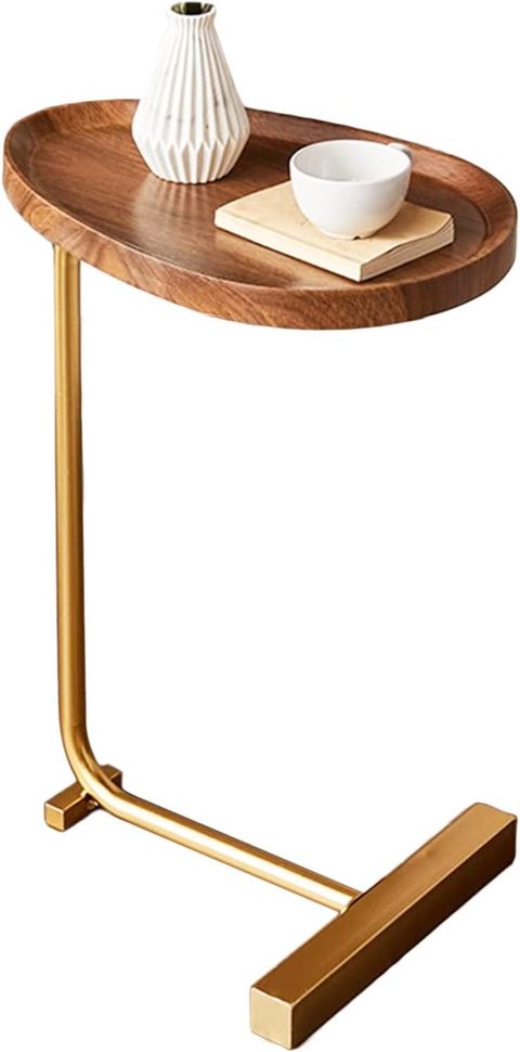 Amazon.com: Zhanyun C-Shaped Sofa Side Table End Table With Wood Mdf ... pertaining to Pow Furniture Costner C-Shaped Wood Top Sofa Side Table, Black