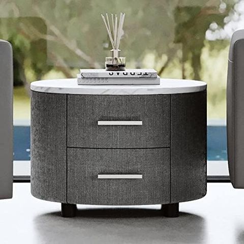 Amazon.com: Zuri Modern Daphne Grey Fabric Accent Table With White ... with Exploring Contemporary Living Room Furniture Trends