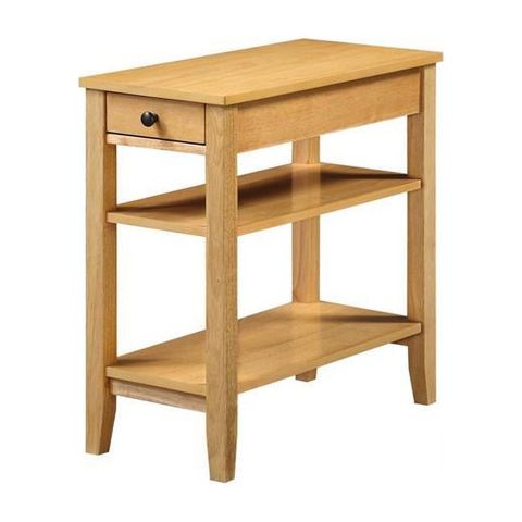 American Heritage Three Tier End Table With Drawer, Natural - Walmart.com with The Practical Benefits of Multi-Tier Furniture Solutions in Contemporary Home Decor