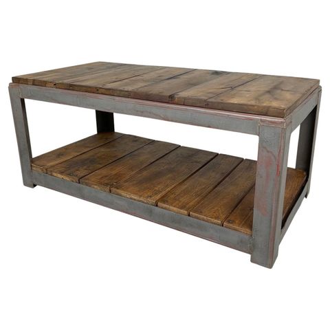 Antique Industrial Coffee Table At 1Stdibs with How Blackpool Reclaimed Elm & Brushed Steel Martini End Table Combines Vintage Charm with Modern Design