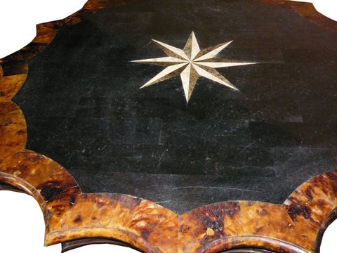 Antique Star Shape Marble Wood Mix Pedestal Table Cs960E - Etsy pertaining to The Allure of Star Shape Pedestal Tables in Mid-Century Modern Interior Design