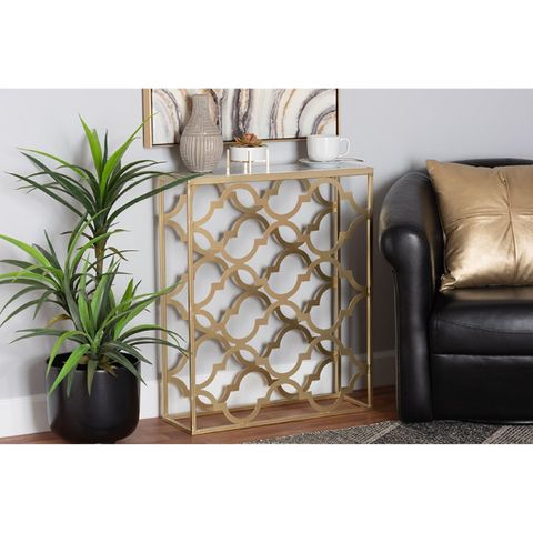 Baxton Studio Calanthe Modern And Contemporary Gold Finished Metal ... inside Baxton Studio Glam Brushed Gold Finished Metal And Glass Leaf Accent End Table