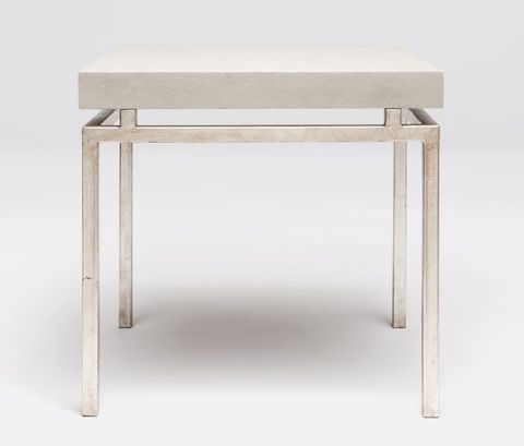Benjie Mod Faux Shagreen Side Table - Mecox Gardens with Elegant Faux Shagreen Side Tablewith Drawer Ivory Champagne Brass Vintage Style