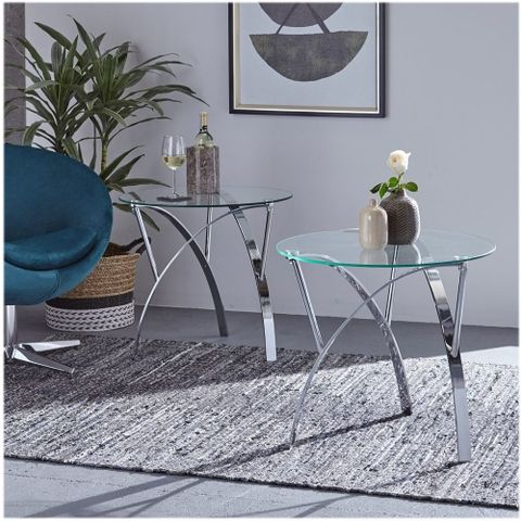 Best Buy: Noble House Arthur Round Contemporary Tempered Glass End ... intended for Creating Visual Balance with Clear Glass Furniture in Small Spaces