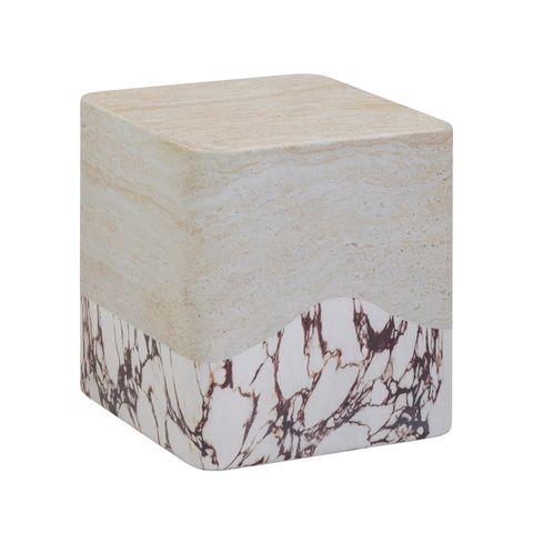 Brut Travertine & Breccia Concrete Indoor / Outdoor Side Table ... throughout Brut Travertine & Breccia Concrete Indoor/Outdoor Side Table