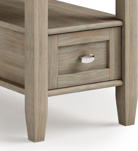 Buy Simplihome Warm Shaker Solid Wood 14 Inch Wide Rectangle ... intended for Solid Wood 14" Wide Rectangle Narrow Side Table In Light Golden Brown