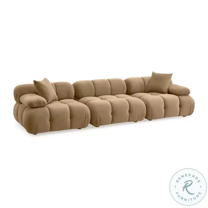 Calliope Cafe Au Lait Performance Velvet Modular Sofa From Tov ... within Calliope Cafe Au Lait Performance Velvet Modular Armless Chair
