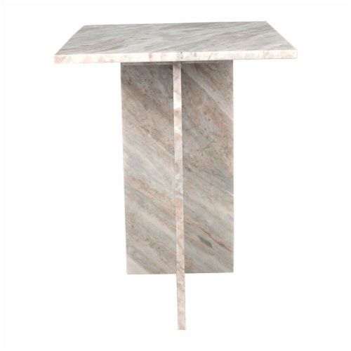 Cecil Contemporary Natural Marble Handmade T-Shaped End Table, 14X 14X ... inside Marble&#039;s Role in Creating Statement Furniture Pieces