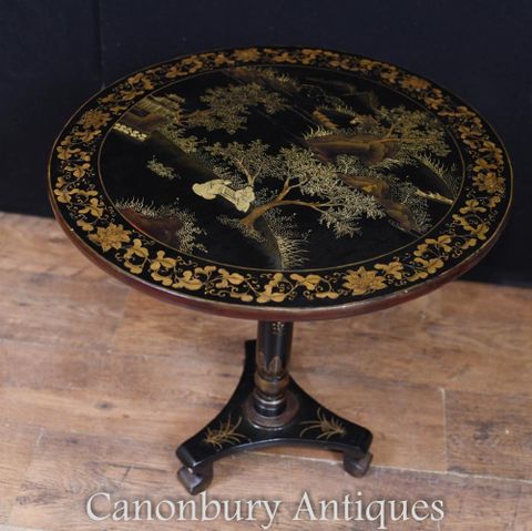 Chinese Black Lacquer Side Table Chinoiserie for Mastering the Techniques of Black Lacquer Wood Artistry