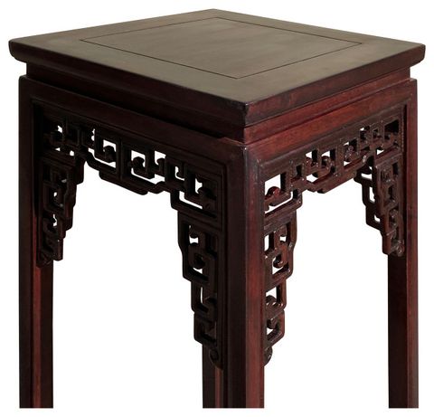 Chinese Medium Brown Stain Square Ru Yi Plant Stand Pedestal Table ... pertaining to Exploring the Timeless Appeal of Red Brown Mahogany Stain Finish