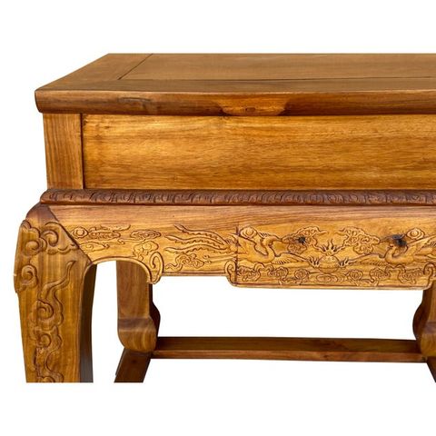 Chinese Oriental Solid Wood Phoenix Flower Motif Tea Side Table | Chairish within Chinese Oriental Huali Rosewood Phoenix Flower Motif Tea Side Table Hcs6984