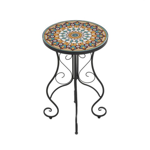 Christopher Knight Home Stow Outdoor Patio Round Side Table, Ceramic ... inside The Evolution of French Country Design in Modern Interior Spaces