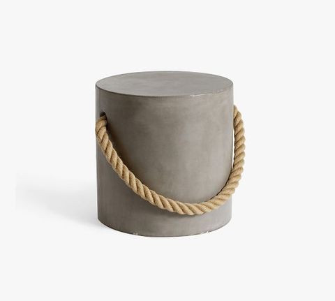 Coastal Concrete & Rope Outdoor Side Table | Pottery Barn in How Seagrass Elements Transform Interior Spaces