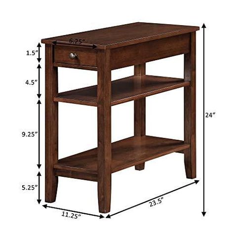 Convenience Concepts American Heritage 3-Tier End Table With Drawer ... with regard to Convenience Concepts American Heritage Three-Tier End Table In Dark Walnut Wood