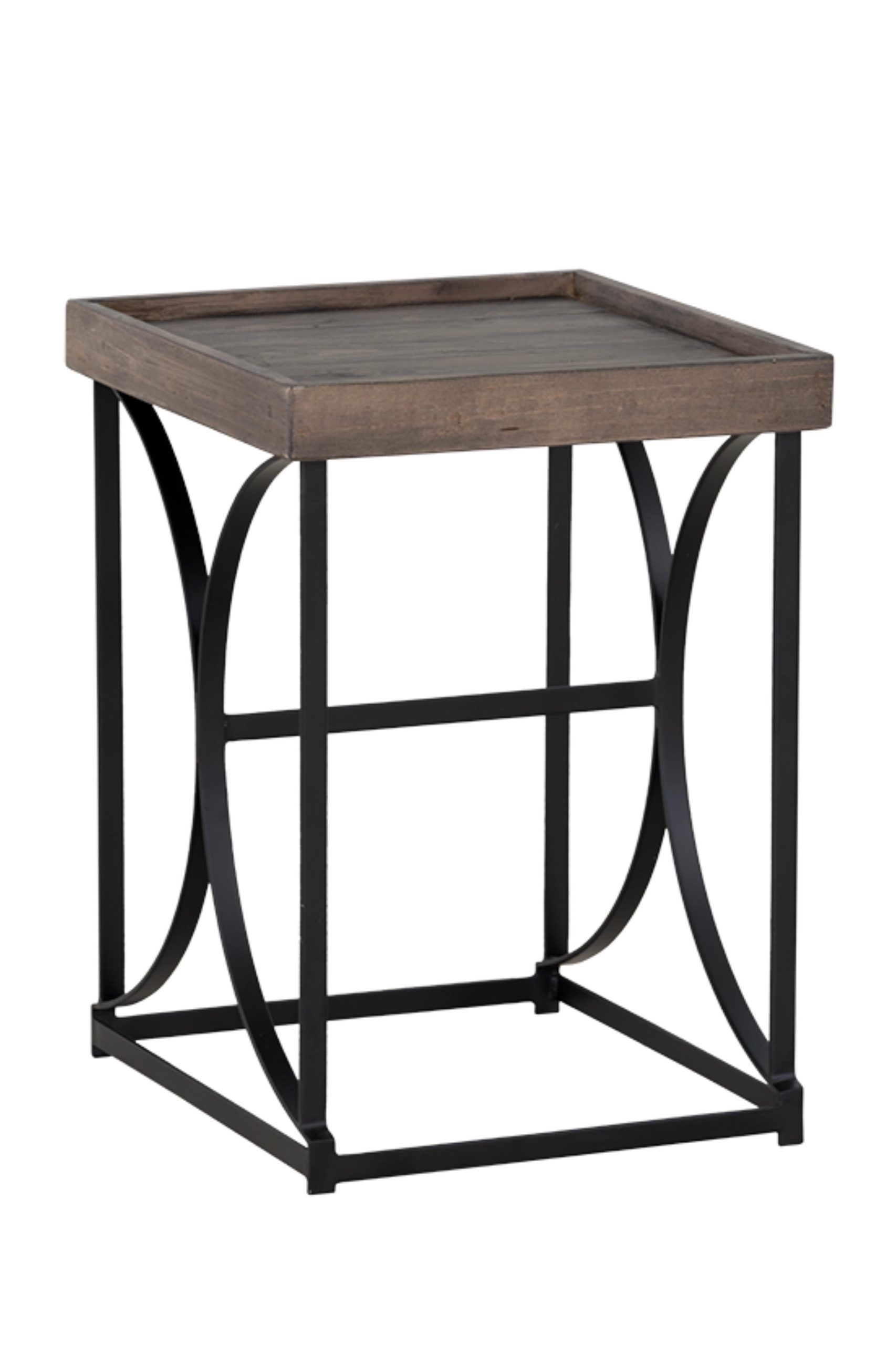 Cortesi Home Luxe End Table In Reclaimed Wood And Black Steel ... in Cortesi Home Luxe End Table In Reclaimed Wood And Black Steel