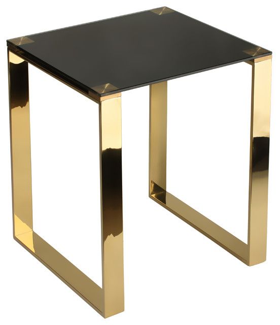 Cortesi Home Remini End Table, Gold Metal And Black Glass ... throughout Exploring the Versatility of Espresso Wood in Contemporary Settings