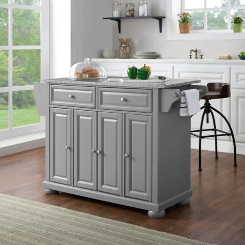 Crosley Alexandria 51.50 Inch Granite Top Full Size Kitchen Island/Cart ... with regard to Why Your Kitchen Island Isn't Working (It's Probably the Granite Top)