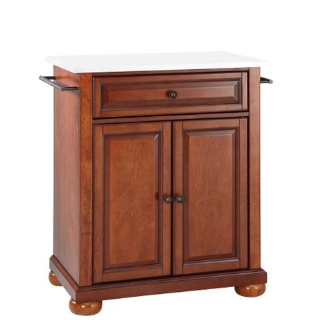 Crosley Furniture Alexandria Cherry Portable Kitchen Island/Cart With ... throughout Why Your Kitchen Island Isn't Working (It's Probably the Granite Top)