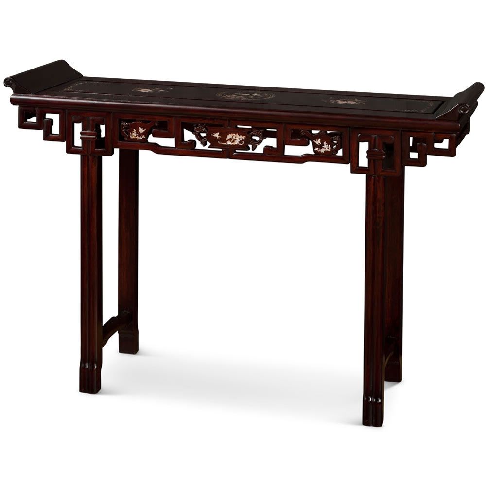 Dark Cherry Chinese Mother Of Pearl Inlay Rosewood Altar Table intended for Exploring the Cultural Significance of Mother of Pearl Inlay Work