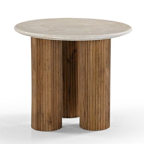 Dewy - Modern Marble Round End Table | Allmodern for Exploring the aesthetic appeal of natural stone in home decor