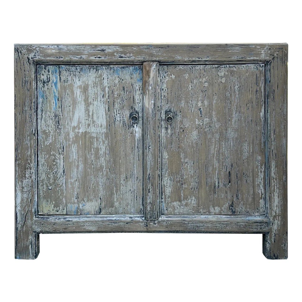 The Versatile Role of Distressed Tan Blue 2 Doors Credenza Sideboard Console Table Cabinet in Interior Design
