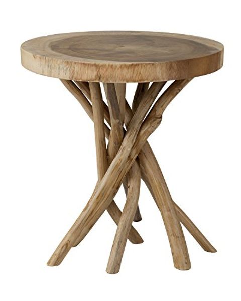 East At Main Mara Brown Round Solid Wood Teak Accent Table, Side Table ... inside East At Main Kenton Solid Teak Wood Round Accent Table, Brown
