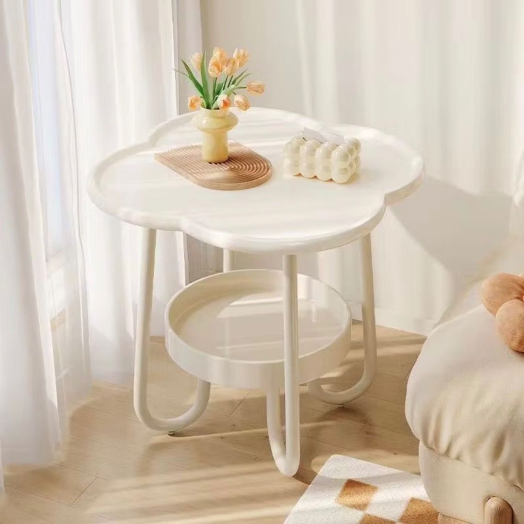 Flower Side Table | Bedroom Side Table | Living Room Table | Sofa Side ... for Chinese Off White Vinyl Moon Face Flower End Table Nightstand Hcs7130