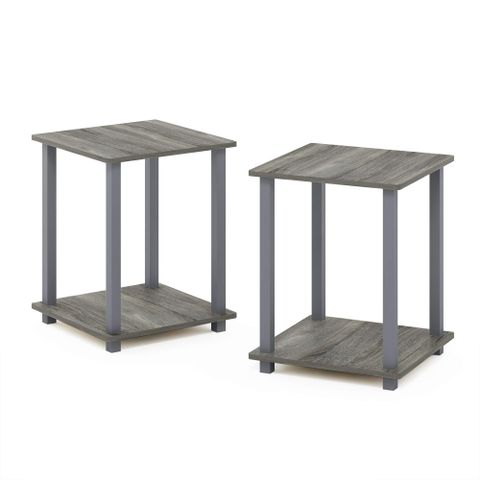 Furinno Simplistic 2-Pack End Table, Side Table, French Oak Grey/Grey ... with regard to Real-World Testing of Furinno's Simplistic Metal Frame Furniture Design