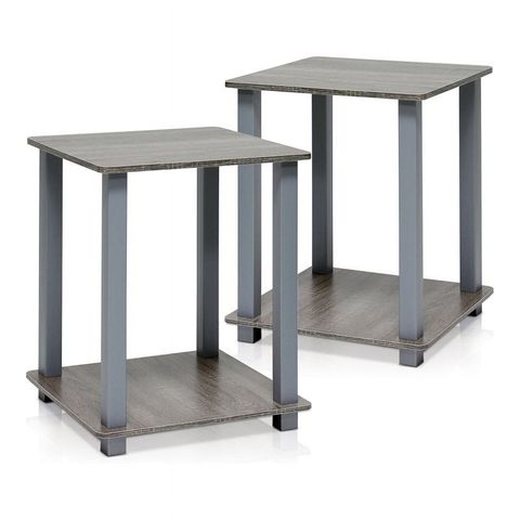 Furinno Simplistic End Table, Set Of Two, French Oak/Grey - Walmart.com pertaining to Furinno Simplistic End Tables, Set Of 2, French Oak Gray/Black, 12127Gyw/Bk