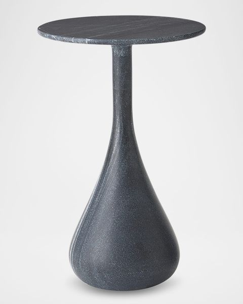 Global Views Dea Large Accent Table, Black Marble | Horchow pertaining to Understanding the Artistry Behind Natural Stone Mushroom Design Tables