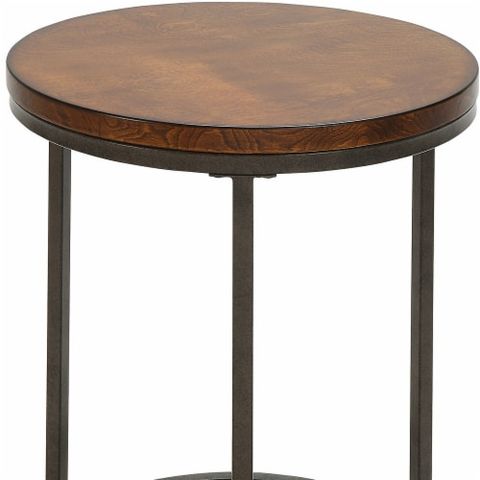 Hivvago 24 Inch Black And Brown Manufactured Wood Rectangular End Table ... with 24" Chrome Manufactured Wood And Iron Rectangular End Table