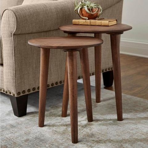 Home Decorators Collection Haze Brown Finish Wood Accent Tables (Set Of ... pertaining to Exploring the durability and aesthetic appeal of wooden tables with glass tops