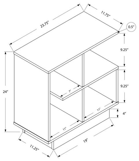 Homeroots 11.5" X 23.5" X 24" Grey Particle Board Laminate Accent Table ... pertaining to Creating Visual Balance with the HomeRoots 12.75 x 19.5 x 23.75 Inch Accent Piece