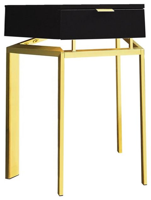 Homeroots 12.75" X 18.25" X 23" Cappuccino Finish And Gold Metal Accent ... throughout The Art of Balancing Form and Function in Home Furniture
