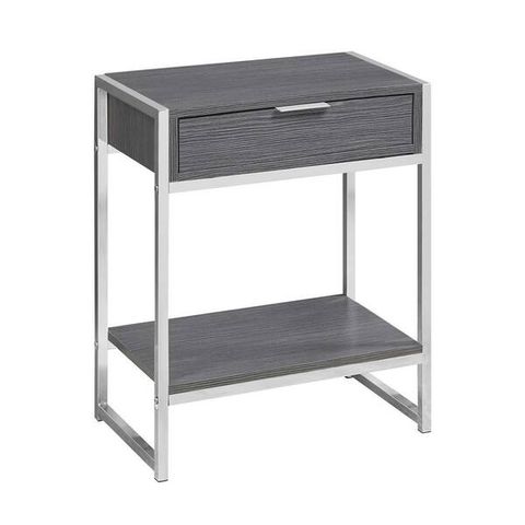 Homeroots Jasmine23.75 In.grey, Particle Board, Metal - Accent Table ... within Homeroots 11.75" X 23.75" X 22" Dark Taupe Particle Board Laminate Accent Table