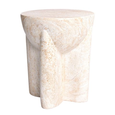 Ivy Bronx Abstract Travertine Stone Finish Italian Design Mgo Side ... throughout Exploring the Artistry of Hexagonal Travertine Stone Finish Italian Design MgO Side Accent Table