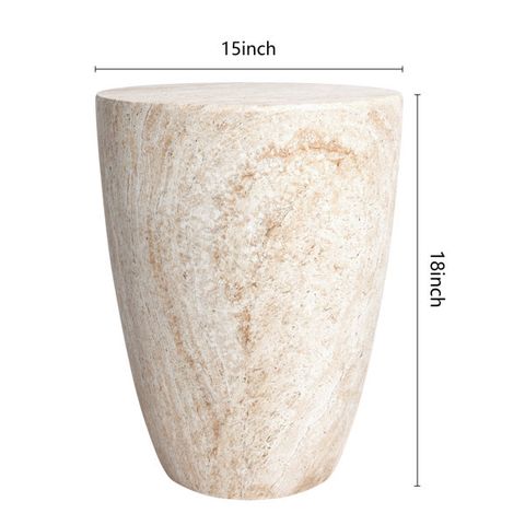 Ivy Bronx Tapered Travertine Stone Finish Italian Design Mgo Side ... intended for Exploring the Unique Characteristics of Travertine Stone in Interior Architecture