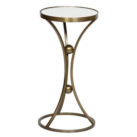 Knox And Harrison 3-Legged Accent Table - Antique Brass - Go0220F ... within Reva I (Large) Gold Cast Aluminum 3-Legged Round Accent Table