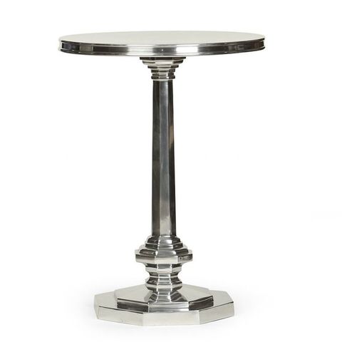 Knox And Harrison Cast Aluminum Octagonal Base End Table - Polished ... throughout The role of black nickel accents in modern interior design