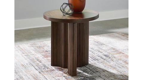 Korestone Round End Table - Brown | Home Furniture with Exploring the aesthetic appeal of natural stone in home decor