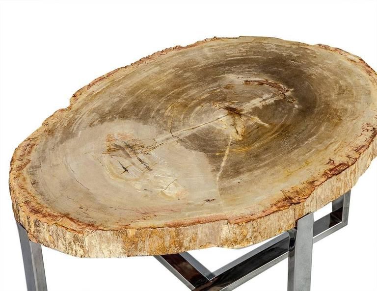 Large Petrified Wood Slab Accent Table At 1Stdibs intended for The Artisan Craft Behind Natural Stone Slab Furniture