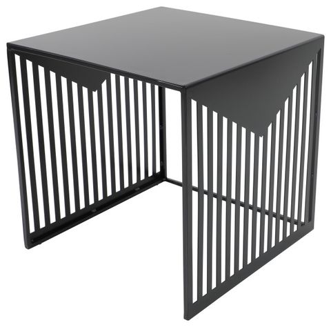 Leisuremod Cisco Modern Square Steel Side Table - Midcentury - Side ... in Leisuremod Hazelton End Table Manufactured Wood Top And Steel Base, Black